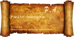 Panitz Asszunta névjegykártya